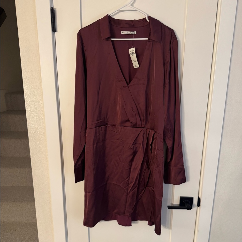 Abercrombie & Fitch Deep Plum Long Sleeve Dress
